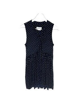 Anthropologie "Nia" Black & White Polka Dot Sleeveless Tunic Blouse, Small